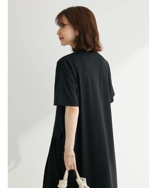 Green Parks 布帛ドッキングカットソーワンピース Black