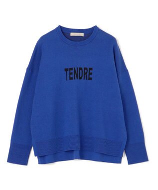 UNFILO 【新色追加】スウェットライク ロゴニット [NEW]ブルー×ブラックロゴ