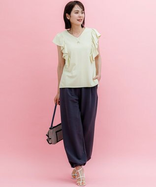組曲 【WEB限定】フレンチテリー ワイドパンツ グレー系