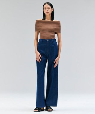 BEIGE， 【洗える】NAVIGLIO / フルレングスデニムバギーパンツ Indigo