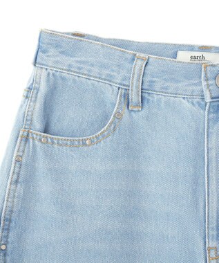earth music&ecology スタッズデニムパンツ Light Indigo
