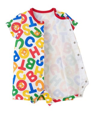 MIKI HOUSE HOT BISCUITS 【70-80cm】 ビーンズ総柄ショートオール マルチカラー