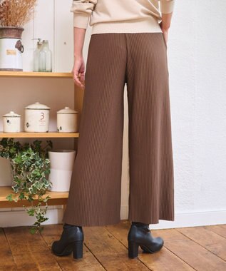 WEGO 【WEB限定/2025年秋冬新作/裾カットOK！自分サイズに調整可能/ウエストゴム/しわになりにくい/】カットプリーツパンツ ブラウン