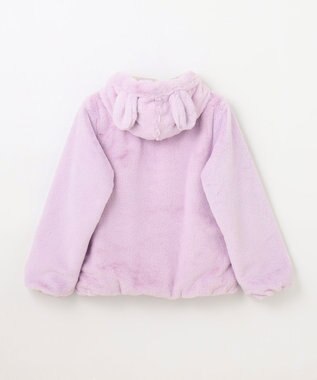 ANY KIDS アニマル耳 フェイクファー ブルゾン ラベンダー×ウサギ