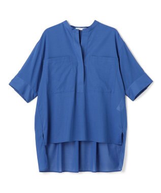 BEIGE， 【洗える・Oggi 10月号掲載】BAC / コットンビックポケットスタンドカラーシャツ Blue