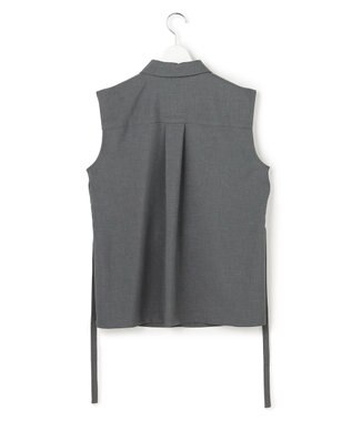 ICB 【WEB＆一部店舗限定】SerikaWorsted ノースリーブスキッパーブラウス ミディアムグレー