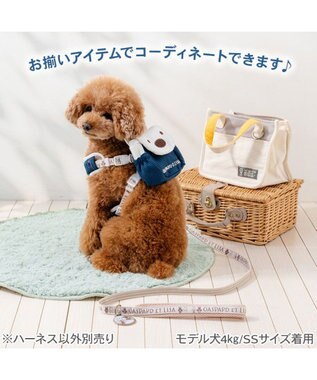 PET PARADISE リサとガスパール リサ顔リュック付き ハーネス ３Ｓ ネイビー