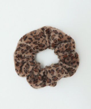 WEGO Lシャギーレオパードシュシュ ブラウン