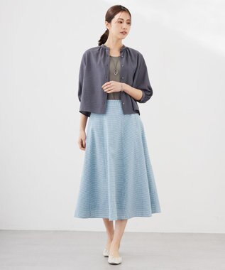 J.PRESS LADIES L ワイドリブジャージー ノースリーブ カットソー モカ系