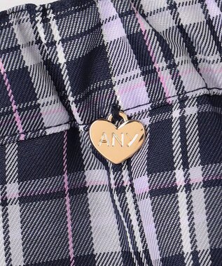 ANY KIDS チェックプリーツスカパン ネイビー