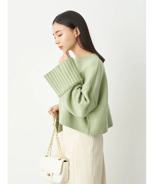 earth music&ecology ワイドスリーブプルオーバー Lime Green