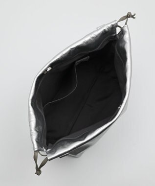 blancle メタリックレザー ドローストリング2wayバッグ SILVER