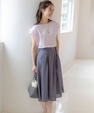 組曲 カラーボイル フレアスカート グレー系