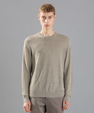 JOSEPH HOMME リネンナイロンプレーン　クルーネックニット アイボリー系