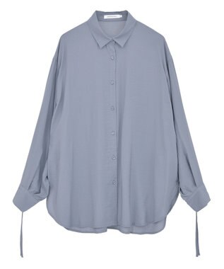 AMERICAN HOLIC シアーバックギャザーリボンシャツ Blue