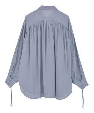 AMERICAN HOLIC シアーバックギャザーリボンシャツ Blue
