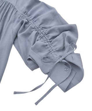 AMERICAN HOLIC シアーバックギャザーリボンシャツ Blue