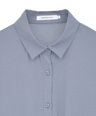 AMERICAN HOLIC シアーバックギャザーリボンシャツ Blue