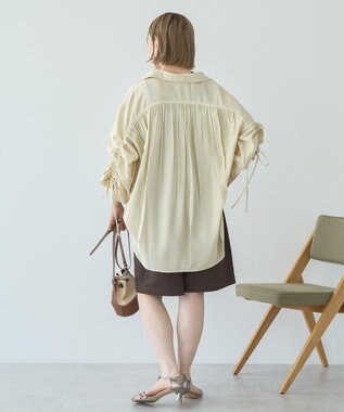 AMERICAN HOLIC シアーバックギャザーリボンシャツ Light Beige