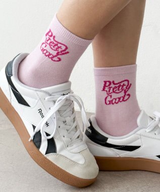 WEGO ラメロゴソックス ライトピンク