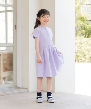 組曲 KIDS 【150-160㎝】ストレッチカノコ ワンピース ラベンダー