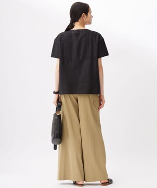 自由区 S 【カタログ掲載・接触冷感・UVカット・洗える】デニムライクボトムフレアワイド パンツ ベージュ