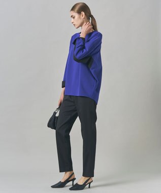 ICB 【裏起毛】 ウォームサテン スティックパンツ ブラック系