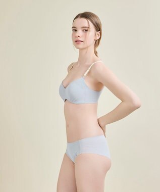 une nana cool 【リニューアル】364ブラ シンプル ノンワイヤーブラ グレー