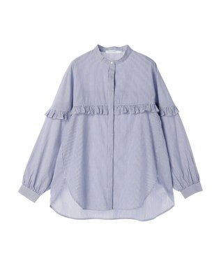 AMERICAN HOLIC フリルバンドカラーシャツ Stripe