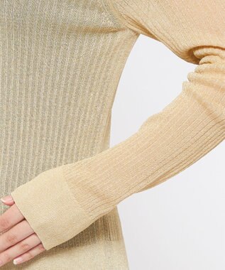 uncrave 【手洗い可】ラメ シアー クルーネック ニット（uncrave STANDARD） ゴールド