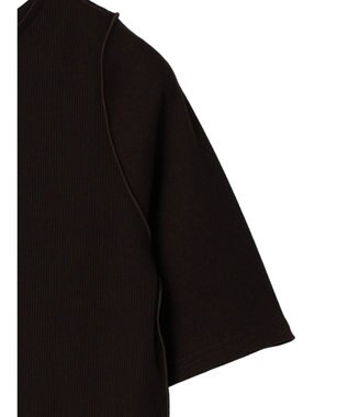 Green Parks ５分袖カットリブプルオーバー Brown