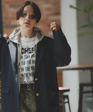 #Newans 【高山都さんコラボ】オーバーサイズテーラードジャケット ネイビー