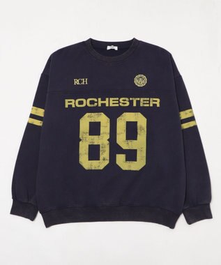 WEGO 【ユニセックス着用ITEM】ケミカルウォッシュナンバリングプルオーバー ネイビー