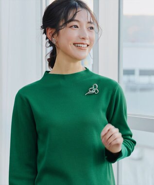 Tiaclasse 【洗える】ハイネックニットプルオーバー グリーン