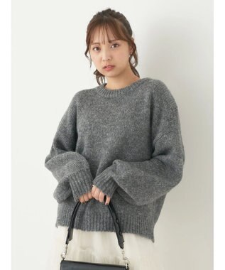 earth music&ecology ファンシーヤーンメランジプルオーバー Dark Gray Mixture