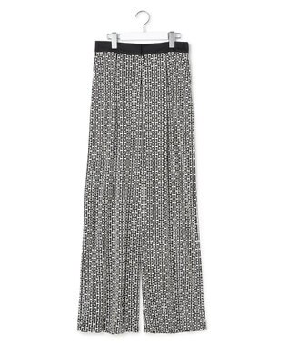 ICB L 【30th ANNIVERSARY】 モノグラムプリントスムース ワイドパンツ オフホワイト×ブラック系