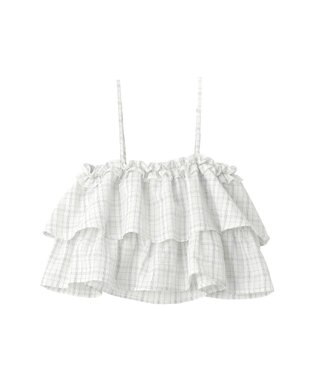 earth music&ecology 【予約】アソートチェックティアードビスチェ チェックアイボリー