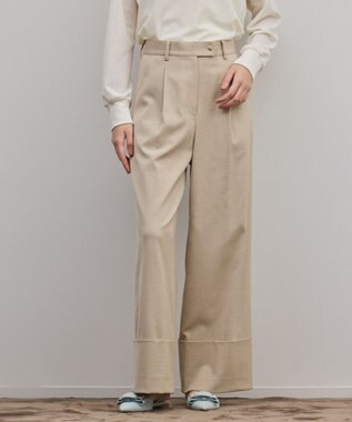GRACE CONTINENTAL ロールアップワイドパンツ ベージュ
