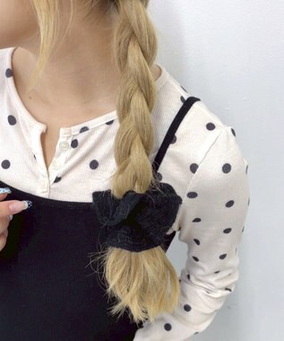 WEGO Lニットシュシュ ブラック