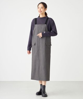 SHARE PARK LADIES TRストレッチジャンスカ ライトグレー系