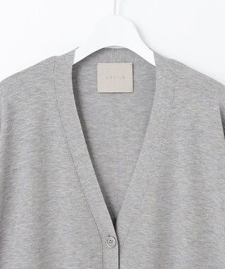 UNFILO スタイルアップニット カーディガン ライトグレー系