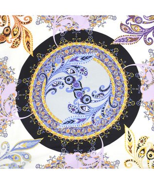 Marca ＜秋の新柄＞【Marcaオリジナル】サークルペイズリー  大判 シルクツイル スカーフ グレー