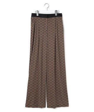 ICB L 【30th ANNIVERSARY】 モノグラムプリントスムース ワイドパンツ キャメル×ブラック系