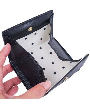 tsumori chisato CARRY ドロップス　ミニ財布　3つ折り 【かわいいデザイン！本革のやわらかな風合い】 ブラックⅡ