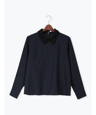 Te chichi レースカラーブラウス ネイビー