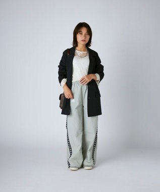 OP／FILA 【Kappa】 ワイドシルエット バンダナイロントラックパンツ グレー