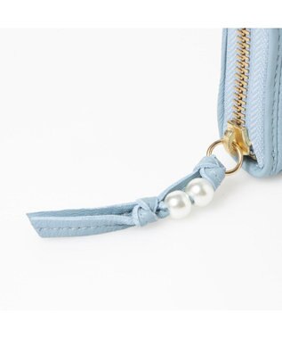 UNBILLION ペルケ perche / シーププリーツ・ジャバラカードウォレット サックスブルー