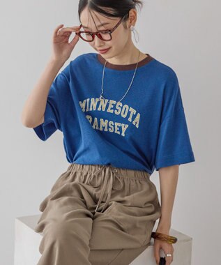 AMERICAN HOLIC ロゴ入りヴィンテージ半袖プルオーバー Blue