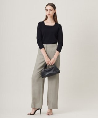 ICB 【洗える】 シンセティックフルニードル ニットプルオーバー ブラック系