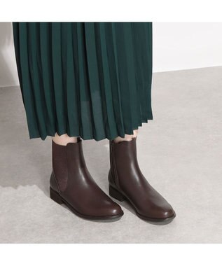 ing <ing>フラットサイドゴアブーツ ダークブラウンビー